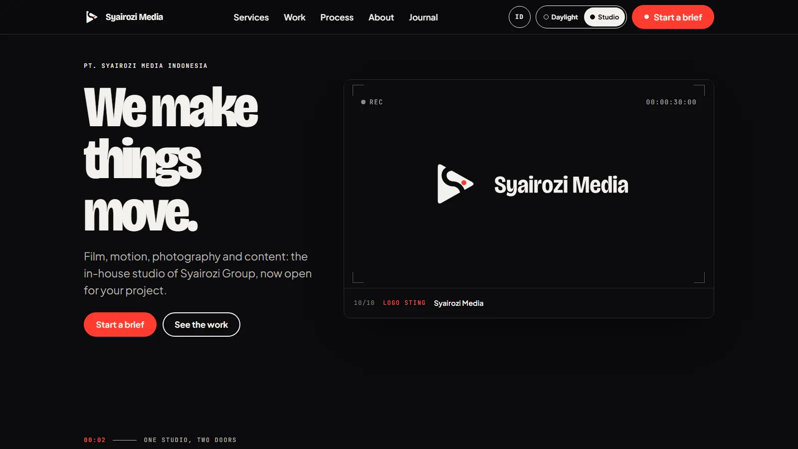 Syairozi Media: Home page, desktop